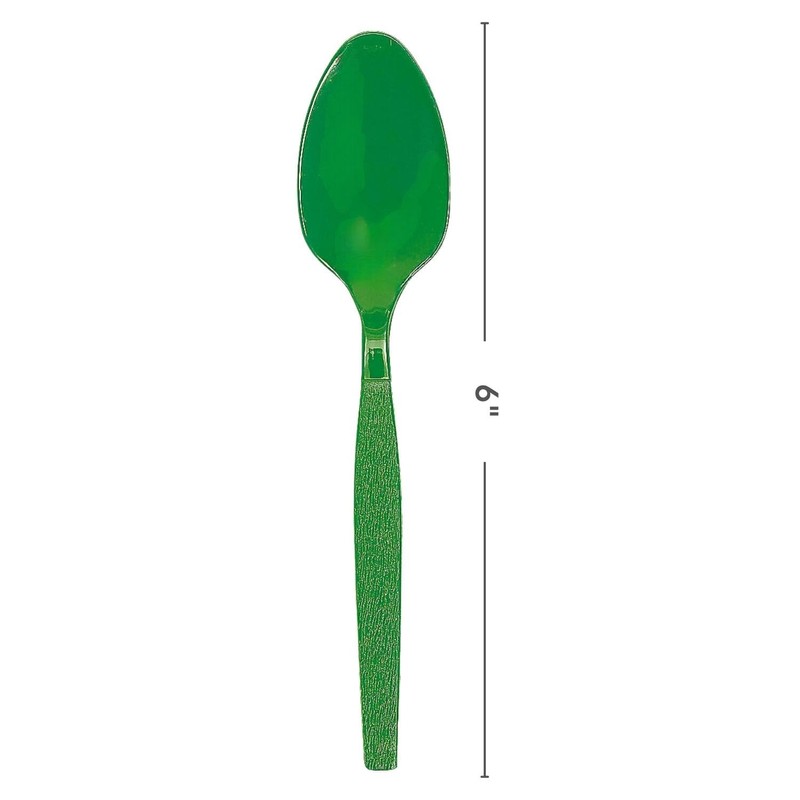 Fun Express - Kelly Green Plastic Spoons (50 Pc) -