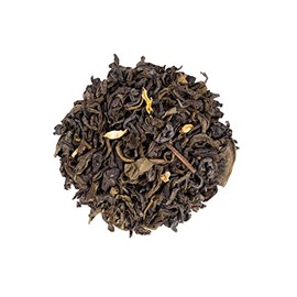 Green Tea China Jasmine, Loose Green Tea with Dried Jasmine Flowers and Pure Jasmine Flavour and Golden Cup, Green Tea Single Pack/100g