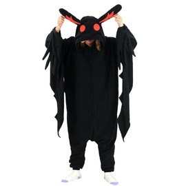 ABPTBAZ Mothman Costume Adult Onesies for Women, Funny Animal Halloween Cosplay Costume for Women Men