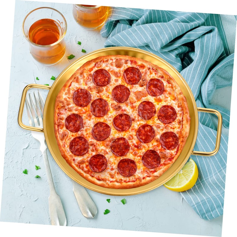 Operitacx Stainless Steel Pizza Plate Perforated Baking Tray for Even