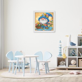 Genius maker Gnome Diamond Art Kits for Kids with Frame, 5D Diamond Painting Kit for Kids Ages 4-8-12, Diamonds Gem Art Gift for Girls Boys with Beautiful Package, Crafts for Home Wall Decor 7x7inch