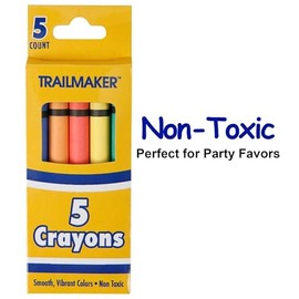 Trail maker Paquete mayoreo de crayones de cera brillantes para colorear a granel, 24 paquetes, 5 por caja en lote de juegos de arte surtidos (24 paquetes)
