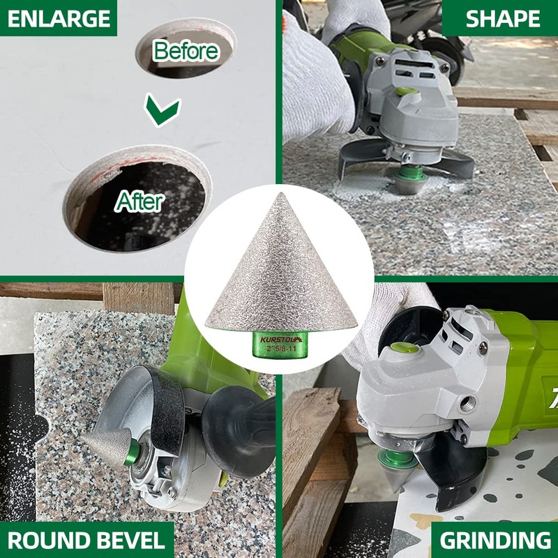 KURSTOL Diamond Cone Tile Bit - Diamond Countersink Drill Bit