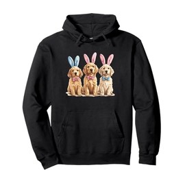 Easter Golden Retriever Dogs Cute Bunny Rabbit Ears Puppy Pullover Hoodie