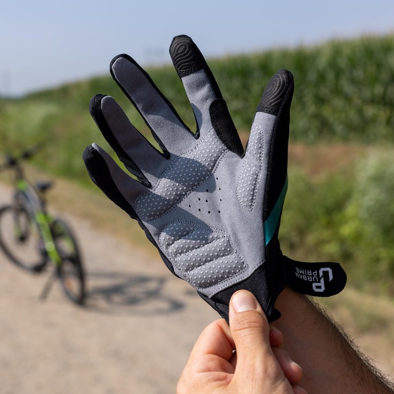 Urban Prime Long Gel-Padded Gloves Teal Green Summer Version Cycling