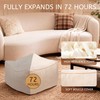 Kinevoli Square Corduroy Pouf Ottoman, Soft Fluffy Foot Stool with