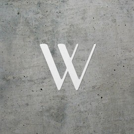 Decal Stickers of Parisish Letter W (White) (Set of 2) Luxury Weatherproof Vinyl Decal Stickers for Laptop Desktop Smartphone Car Dirt Bike Wall Room Mason Jar Bathtub - BICVER1e18811WHW19Y24