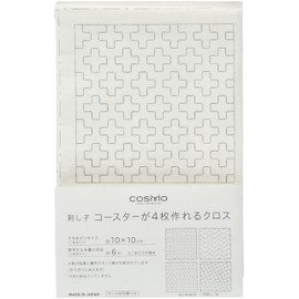 LECIEN 98903 Sashiko Coaster Cross, Made of 4 Pieces, White