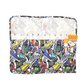 Funny live Paint Brush Holder Art Supplies, Artist Paint Brush & Storage Organizer Roll-Up Case Bag, Protect Acrylic Oil Watercolor Paintbrushes (Canvas Shoes 22 Slot Pockets)