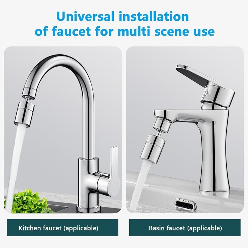FTXanty 2 Pieces Tap Attachment Tap Aerator 360° Rotatable Tap