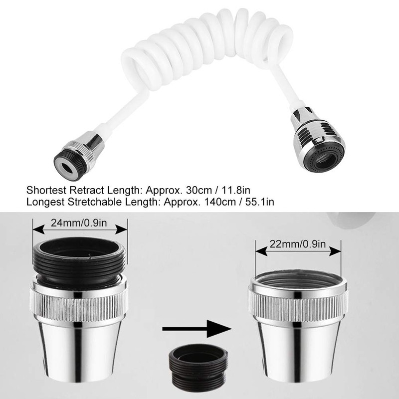 Yeelur Faucet Extender, Rotatable High‑Elasticity Water Pipe Portable Water Tap