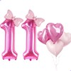 HotPink Bow Balloons (Number 11)