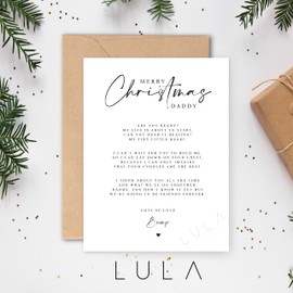 Merry Christmas Daddy to be Poem Pregnancy Announcement A5 Card with envelope, Pregnancy Reveal, Daddy to be, To Daddy from bump card