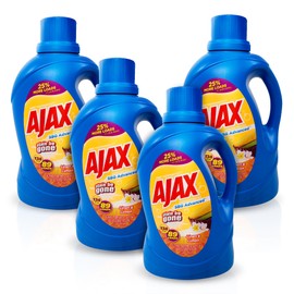 La's Totally Awesome Ajax SBG Advanced Laundry Detergent, Linen & Lemon Scent, 134oz (Pack of 4) – Totally Awesome Stain & Odor Remover, HE Compatible, Concentrated Liquid, 356 Loads, Color-Safe, Long-Lasting Freshness