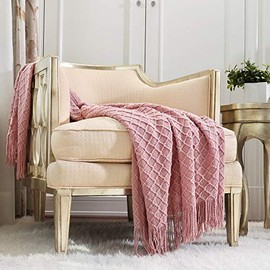 CREVENT - Manta tejida de 50 x 60 pulgadas (rosa)