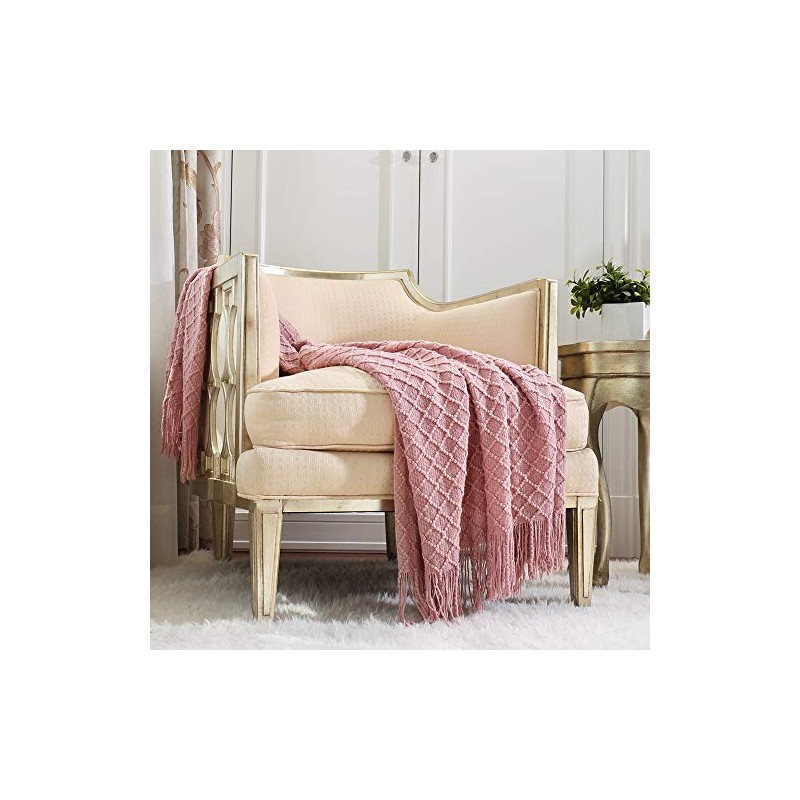 CREVENT - Manta tejida de 50 x 60 pulgadas (rosa)