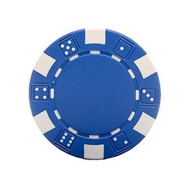 WE Games Clay Poker Chips with Stripes and Dice, 11.5 Gram, Includes 25, Blue