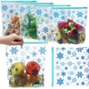 TaoBary 50 Pack Christmas Reusable Transparent Freezer Bags Leakproof Thickened