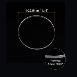 HARFINGTON Watch Clear Crystal Lens Glass 29.5mm Dia. 1.5mm Thick Round Flat Mineral High Transmittance Watch Glass Replacement Part for Watchmaker Repair
