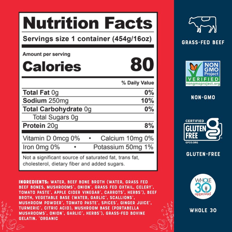 Bare Bones Low Sodium Grass-Fed Beef Bone Broth | Pour