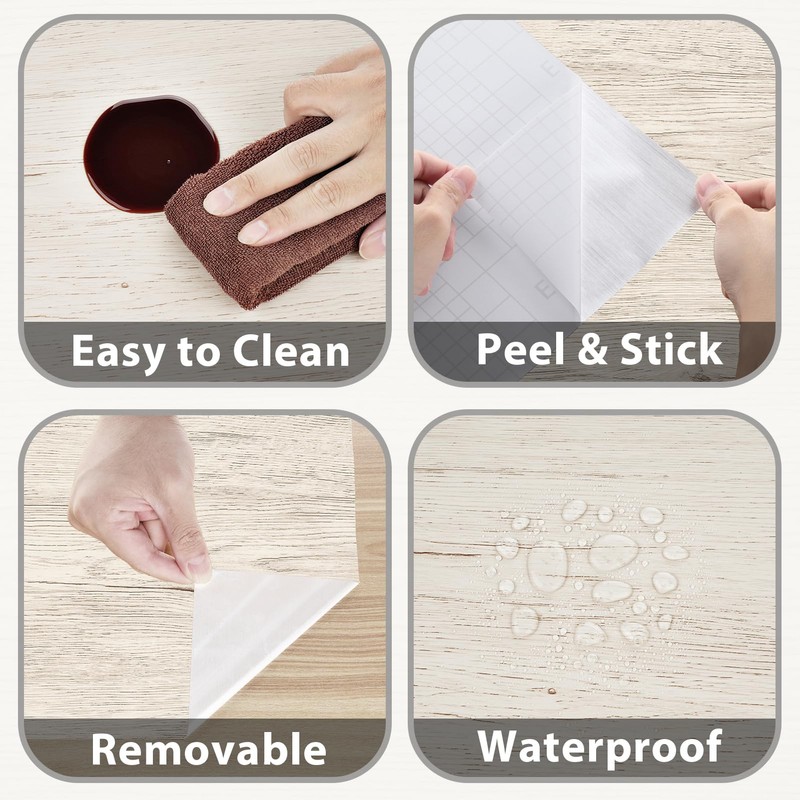 EPPKILY Light Wood Contact Paper Peel and Stick for Countertops
