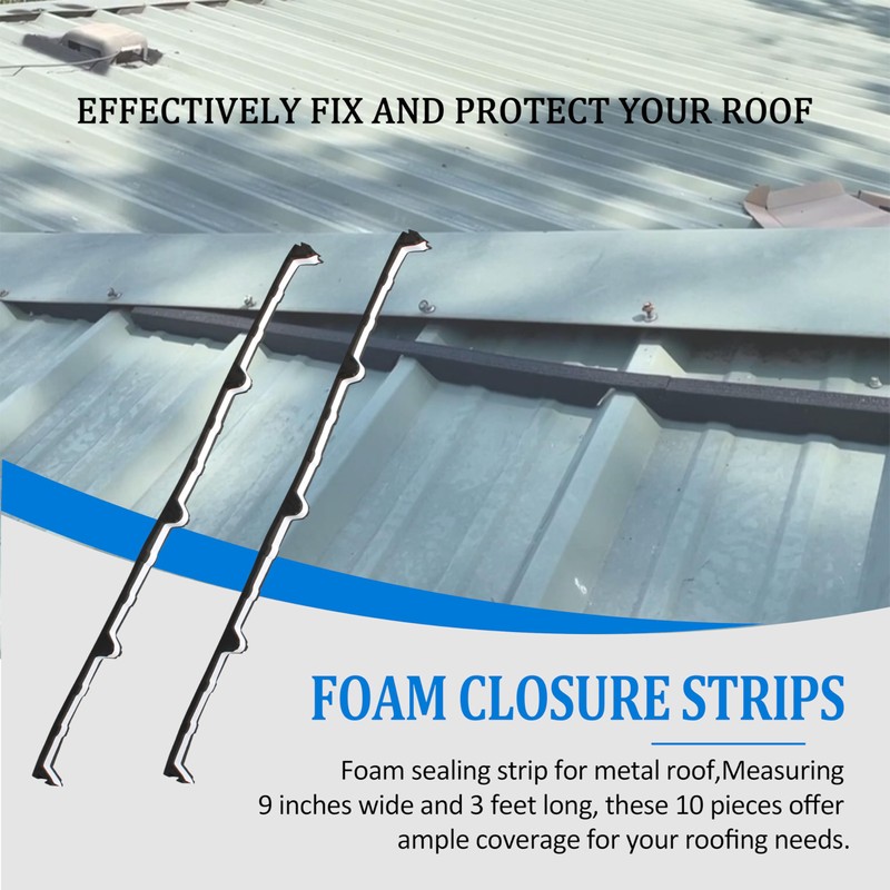 9 in Self-Adhesive Foam Closure Strips for Metal roof foam