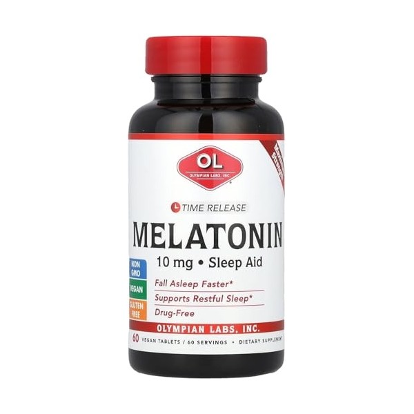 Olympian Labs Melatonin 10mg Time Release with Vitamin B6 -
