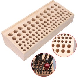 98 Holes Leathercraft Tool Storage Holder Wooden DIY Tool Rack, Leather Craft Stamping Punching Tools Holder Leather Working Tool Organizer for Leather Punch Tool, Leather Working Supplies