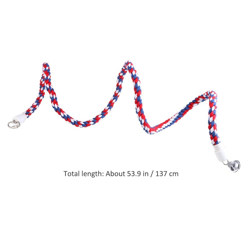 POPETPOP Rope Perch, Parakeet, Perch, Parrot, Bird Toy with Bell