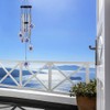 Blue Evil Eye Heart Wind Chimes, Metal Tubes Hanging Ornaments,