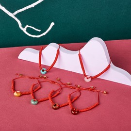 Ornaland Braided Bead Red String Bracelet for Women Men Turquoise Gemstone Bead Charm Adjustable Bracelet Jewellery Gift for Women Men