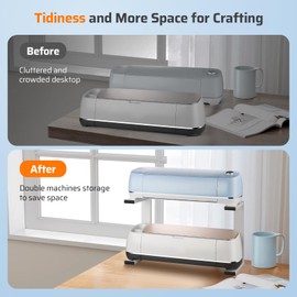 FEOXSHAL Stand Legs Compatible with Cricut Maker 4, 3, 1 and Cricut Explore Air 2,3 - Fully Open for Double Machine Running, Storage and Organization, Saving Craft Table Space