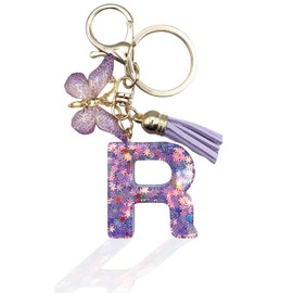 TOMOTHY Initial Key Chain Initial Charm Bag Charm Alphabet Cute, R