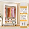 ULIFHOME P6C Rolling Clothes Rack with Cover, Covered Clothing Racks