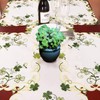 Simhomsen Embroidered Irish Clover St. Patrick’s Day Table Runner, Spring