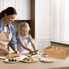 Jasvelly Bamboo Bread Bin with Chopping Board Lid and Linen