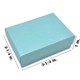 TheDisplayGuys - 100-Pack #32 Cotton Filled Cardboard Paper Jewelry Boxes Gift Case - Pearl Gray (3.3" x 2.3" x 1.0") - for Shipping or Storage