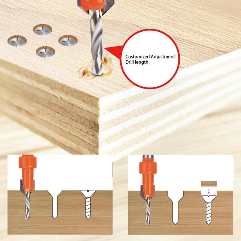 Leliafleury Countersink Drill Bit 2.8mm x 8mm HSS Drill Bit