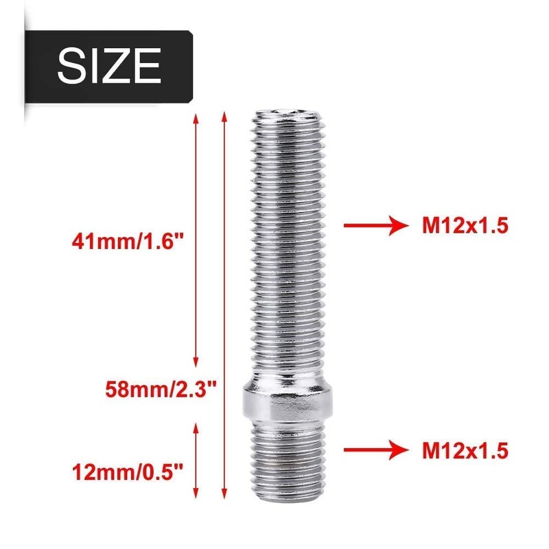 Extended Wheels Stud Conversion, 20pcs 50mm Extended Wheels Stud Conversion