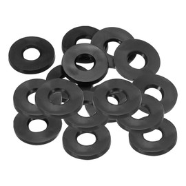 PATIKIL M6 Rubber Flat Washer, 16 Pack 6mm ID 14mm OD 2.5mm Thick Sealing Spacer Gasket Ring for Faucet Pipe Water Hose Fastener Bolt, Black