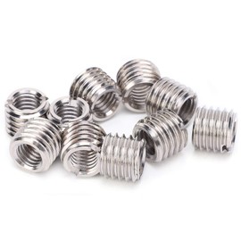 Self Tapping Thread Insert, 10 Pieces 10mm Thread Repair Sleeves Reducing Nuts for Thread Repair Kit