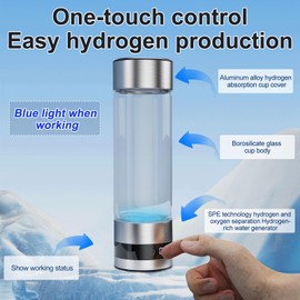 Agrdeed 3-in-1 Hydrogen Water Bottle, Hydrogen Water Bottle with Digital Display, Hydrogen Rich Water in 5 Minutes, 450 ml