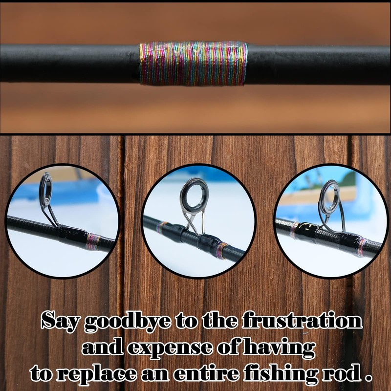 FishTrip Fishing Rod Repair Kit Complete,10pcs Carbon Fiber Sticks with