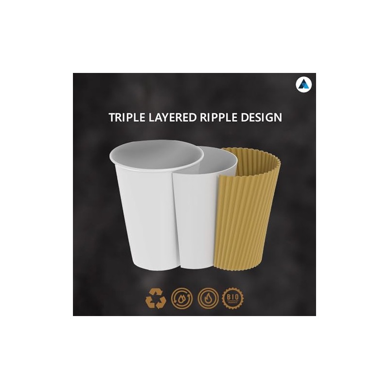 Nationwide Paper Coffee Cups Without Lids 16oz Disposable Takeaway Coffee