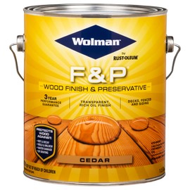 Wolman 14416 F&P Oil-Based Wood Finish & Preservative Transparent Stain, Gallon, Cedar