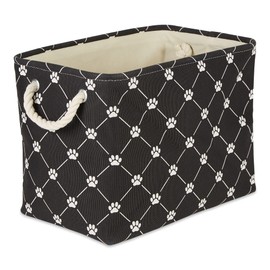 Bone Dry Pet Storage Paw and Bone, Trellis Collection, Large Rectangle, 17.5x12x15 Black