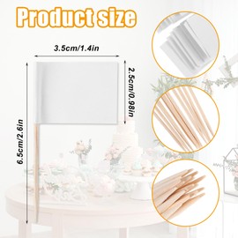 oruola 100Pcs Food Labels for Buffet, Blank Toothpick Flags, Cheese Markers, DIY Stick Flags, Charcuterie Labels, Party Decoration, Cocktail Picks for Party, Bar, Sport Events (White)