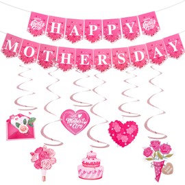 CCINEE Mother's Day Hanging Decorations,Mother's Day Hanging Swirls Banner Party Supplies for Mother's Day