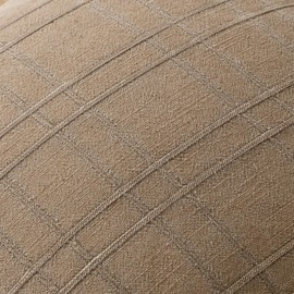 MIULEE Decorative Linen Check Euro Shams Throw Pillow Covers Neutral Farmhouse Vintage Fall Pillow Covers 24x24 Inch Set of 2 Boho Modern Home Decor for Sofa Couch Bedroom Cushion Chair Light Brown