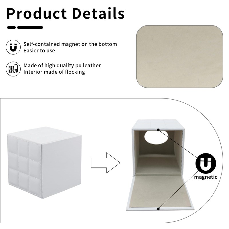 RHCSZ Tissue Box Cover Square,Stylish PU Leather Tissue Box Holder